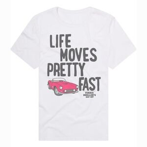 PopFunk Ferris Bueller’s Day Off Life Moves Pretty Fast Graphic T Shirt Size S